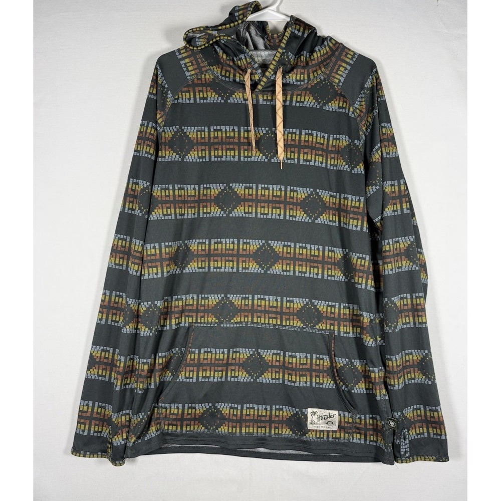 Howler Bros Loggerhead Hoodie Mens Large Aztec Performance Light Stretch